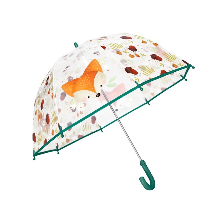 Ombrello trasparente per bambini - Volpe Crunchy