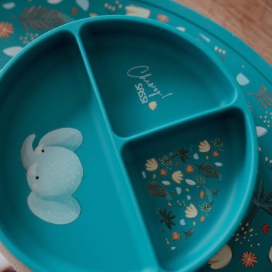 Assiette avec ventouse en silicone - Chewy l’éléphant
