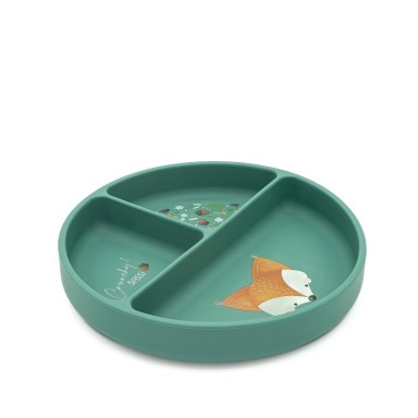 Assiette avec ventouse en silicone - Crunchy le renard