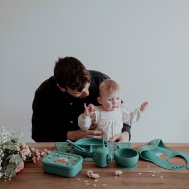 Assiette avec ventouse en silicone - Crunchy le renard