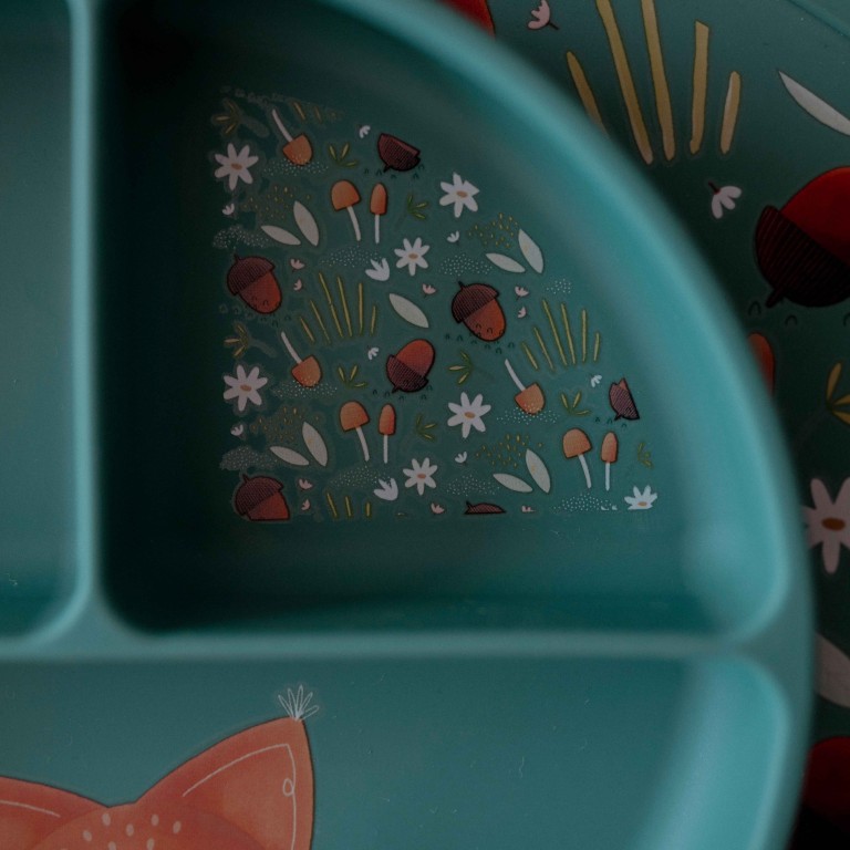 Assiette avec ventouse en silicone - Crunchy le renard