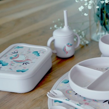 Boîte à goûter en silicone - Sparkly la licorne
