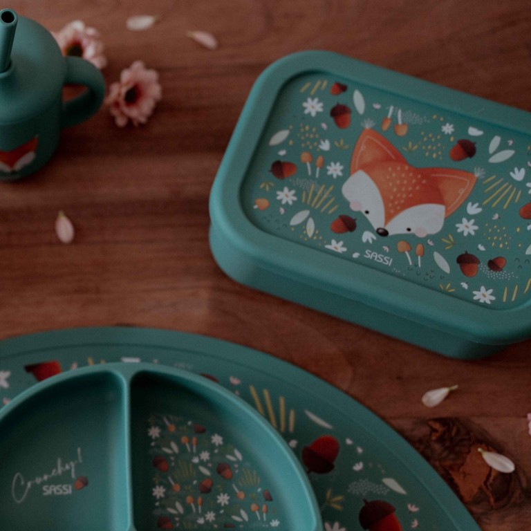 Boîte à goûter en silicone - Crunchy le renard