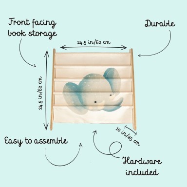 Montessori Book Rack - Chewy the Elephant