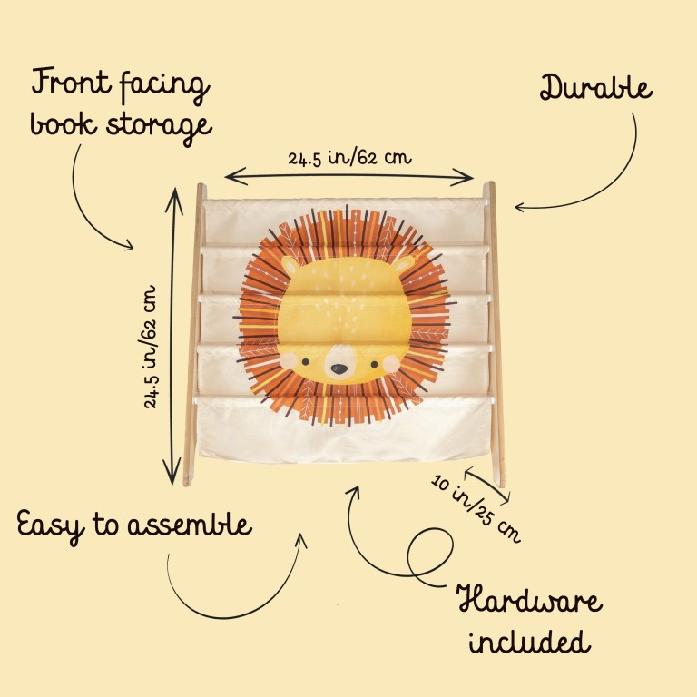 Montessori Book Rack - Chompy the Lion