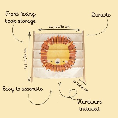 Montessori Book Rack - Chompy the Lion
