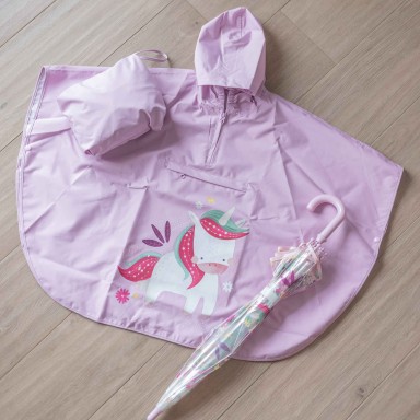 Ombrello trasparente per bambini - Unicorno Sparkly
