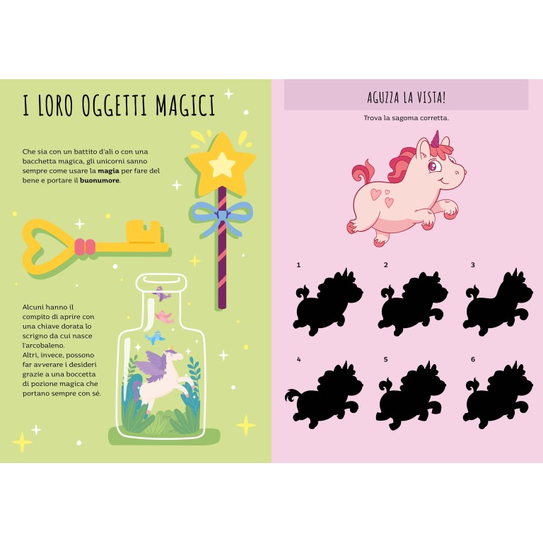 Stickers e attività. Gli unicorni