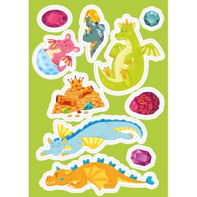 Stickers e attività. Draghi