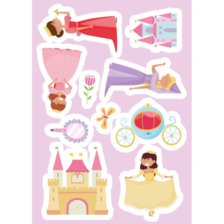 Stickers e attività. Principesse