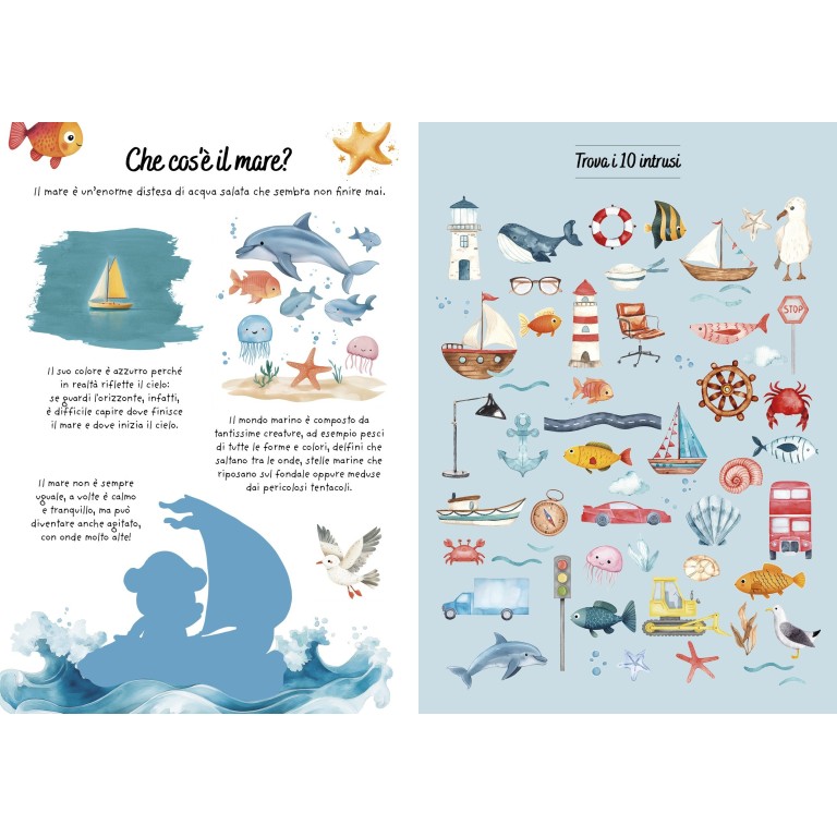 Sticker e attività. Vacanze al mare