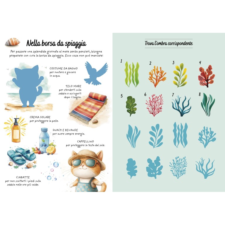 Sticker e attività. Vacanze al mare