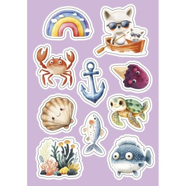 Sticker e attività. Vacanze al mare