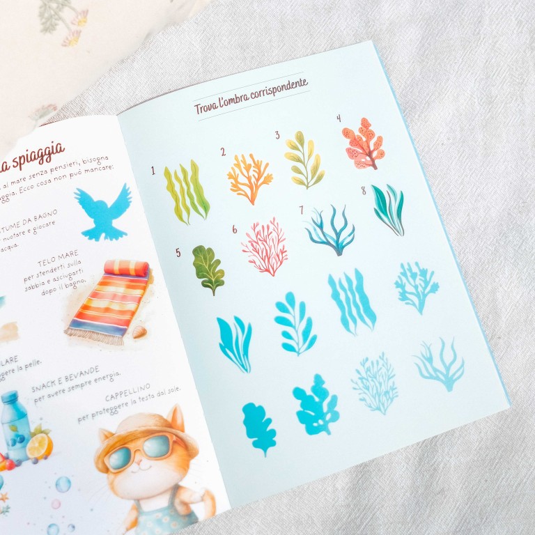 Sticker e attività. Vacanze al mare