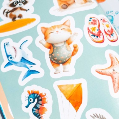 Sticker e attività. Vacanze al mare