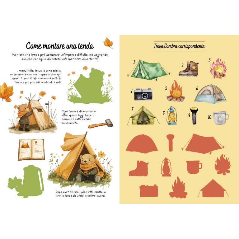 Stickers e attività. Il campeggio