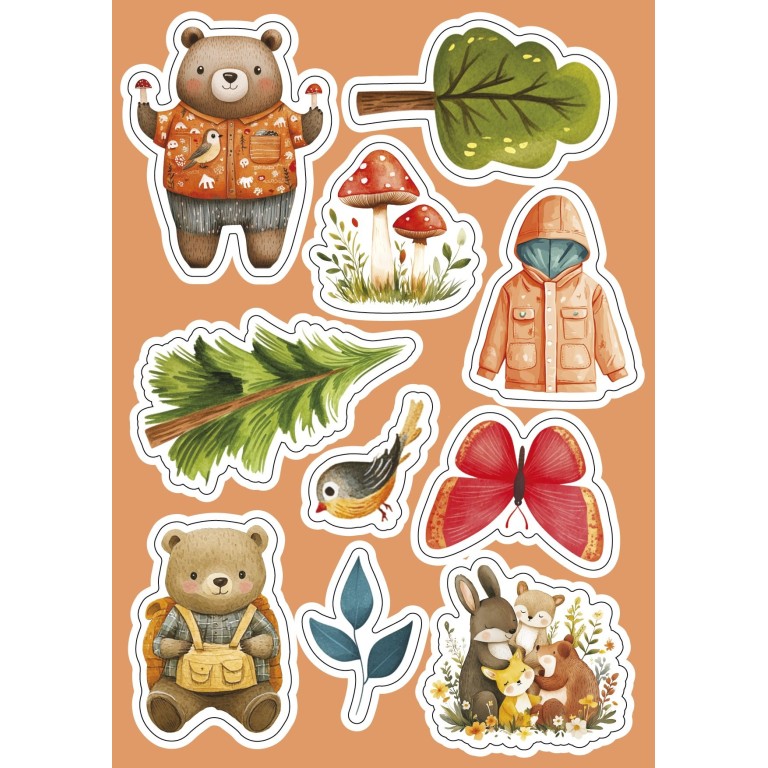 Sticker e attività. Il campeggio