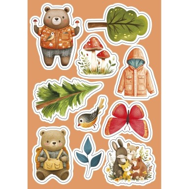 Sticker e attività. Il campeggio