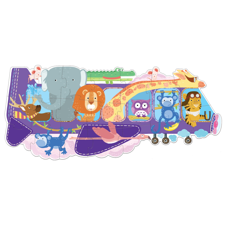 Travel Puzzle. Animals on a Plane