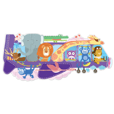 Travel Puzzle. Animals on a Plane