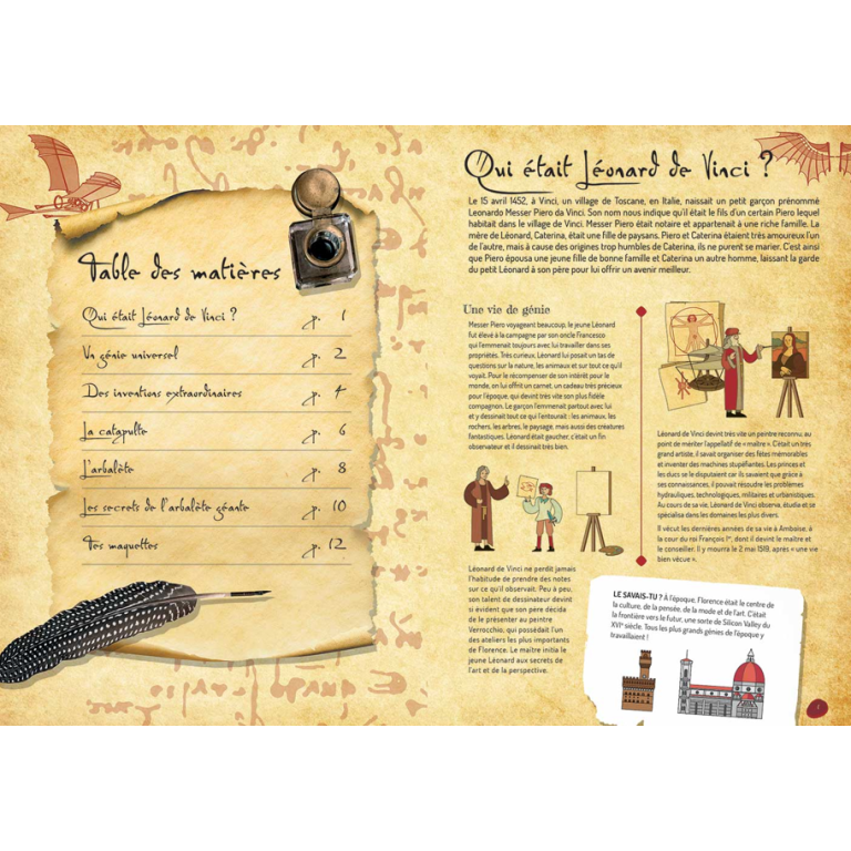 Les machines de Léonard de Vinci. La catapulte et l’arbalète