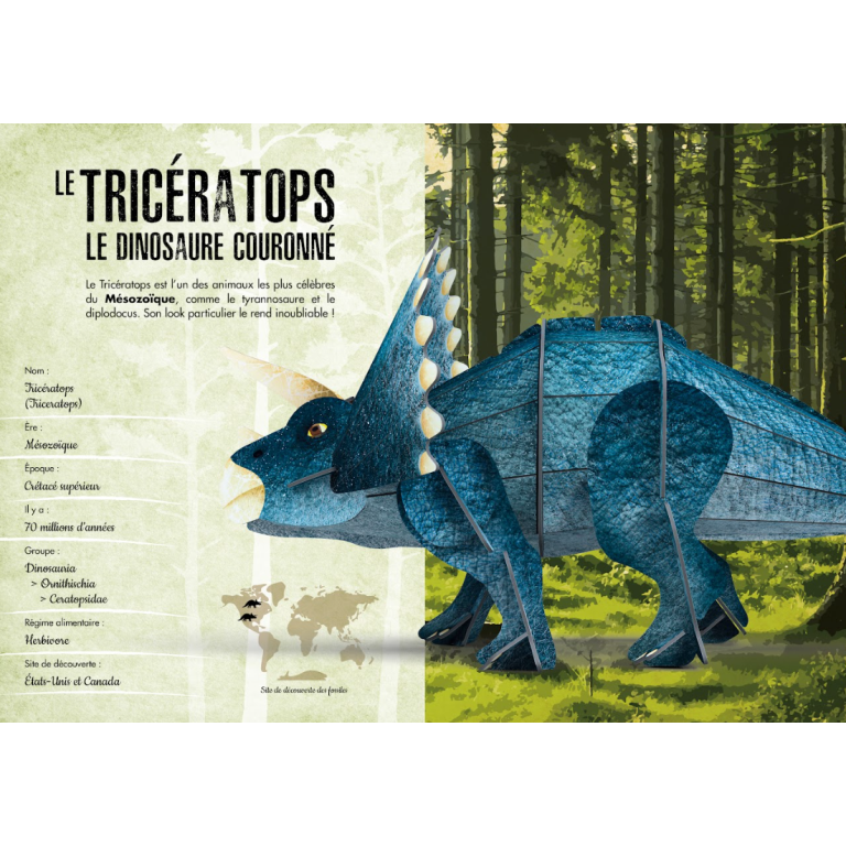 Le tricératops 3D. L'ère des dinosaures