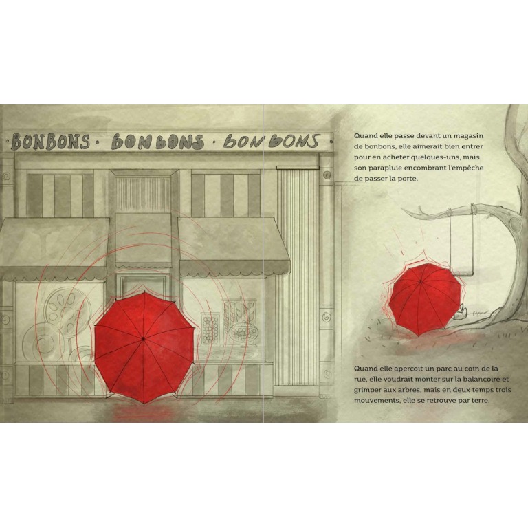 Lara et son parapluie