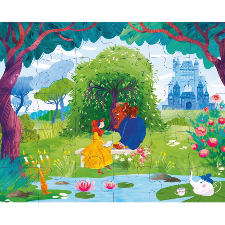 Puzzle et livre. La belle et la bête