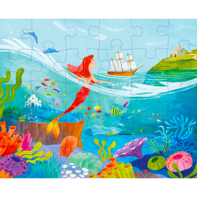 Puzzle et livre. La petite Sirène