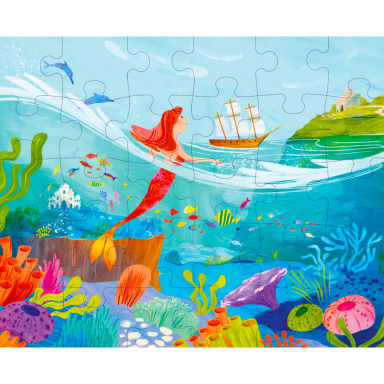 Puzzle et livre. La petite Sirène