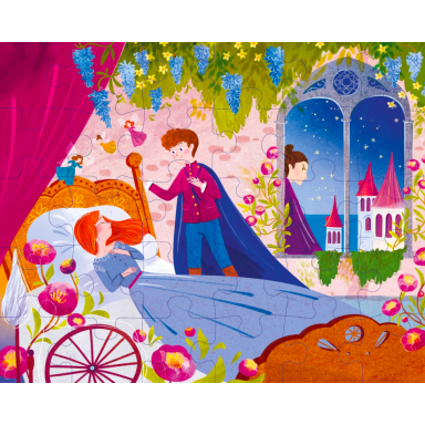 Puzzle et livre. La belle au bois dormant