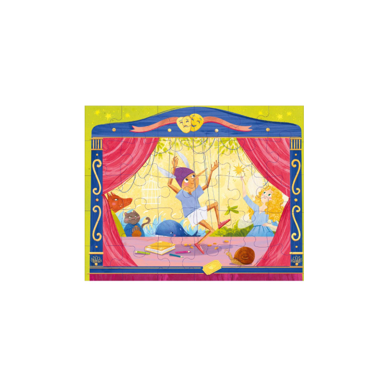 Puzzle et livre. Pinocchio