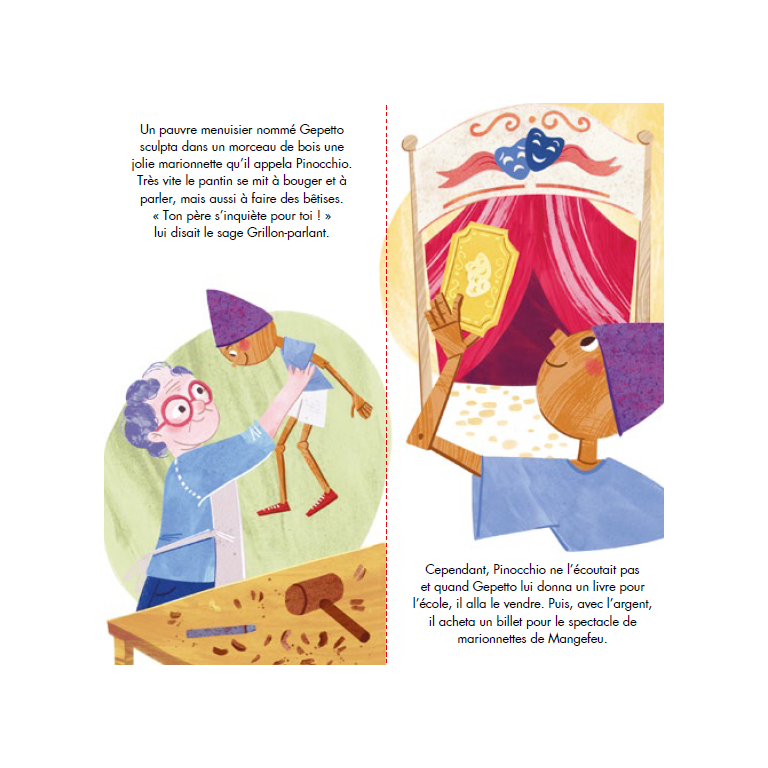 Puzzle et livre. Pinocchio