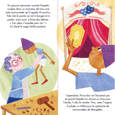 Puzzle et livre. Pinocchio