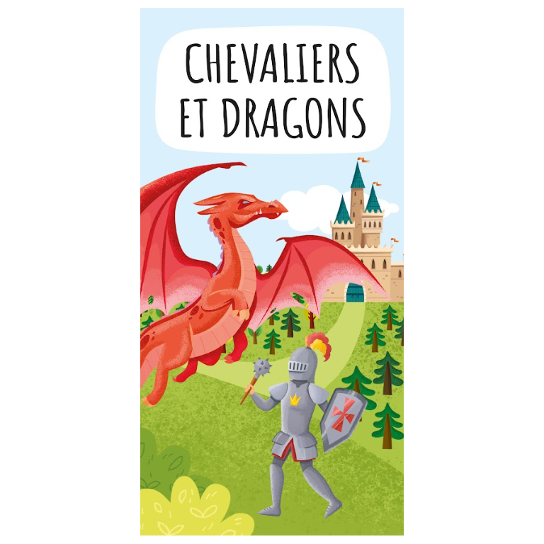 Livre et puzzle fantasy. Chevaliers et dragons