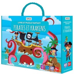 Livre et puzzle fantasy. Pirates et krakens