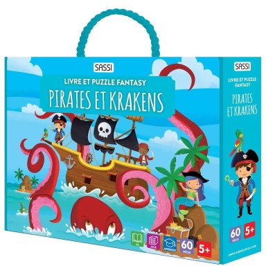 Livre et puzzle fantasy. Pirates et krakens
