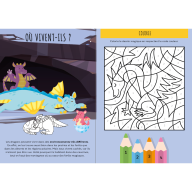 Stickers et activités. Le dragons