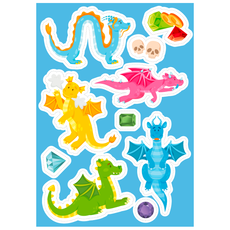Stickers et activités. Le dragons