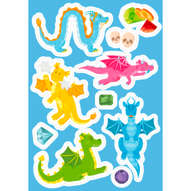 Stickers et activités. Le dragons
