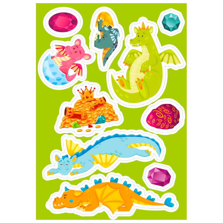 Stickers et activités. Le dragons
