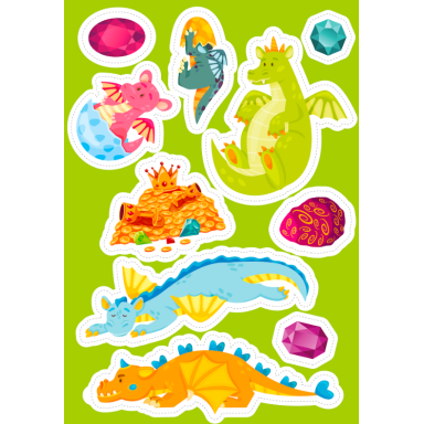 Stickers et activités. Le dragons