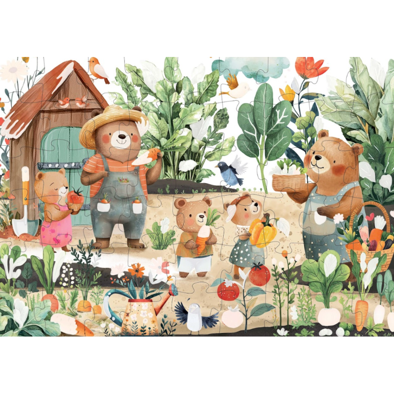 Puzzle magique à l'eau. Le potager