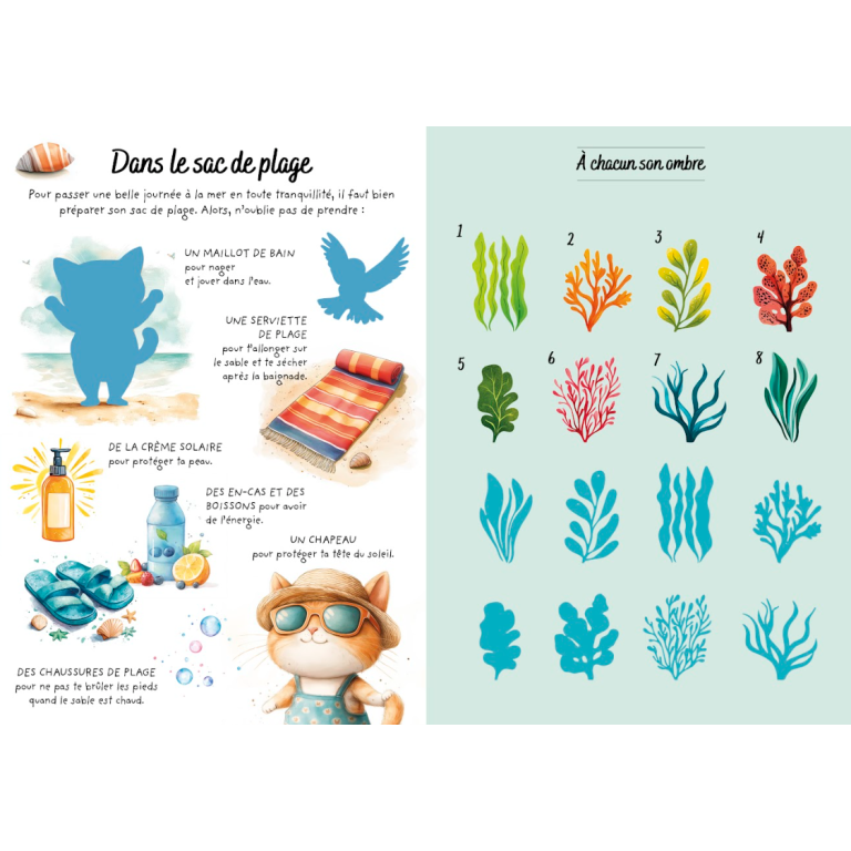 Livres d'activités. Les vacances à la mer