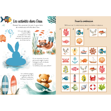 Livres d'activités. Les vacances à la mer