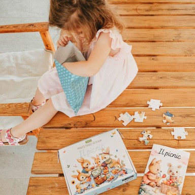 Magique puzzle à l'eau. Le pique-nique