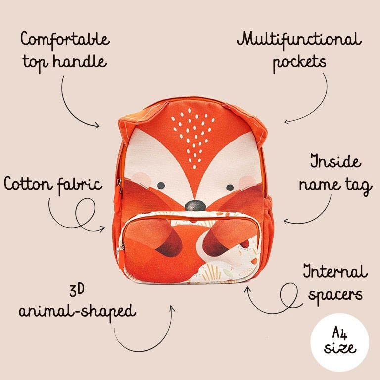 A4 size Junior Backpack - Crunchy the Fox
