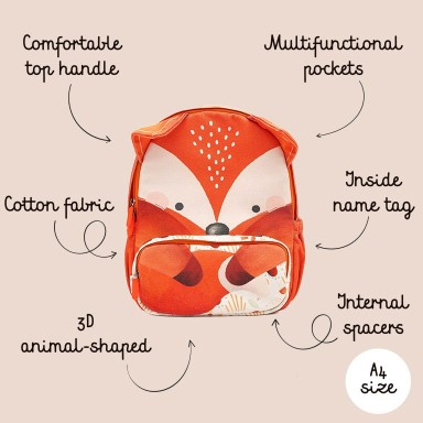A4 size Junior Backpack - Crunchy the Fox
