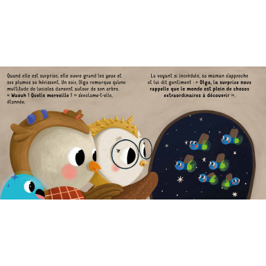 Olga la chouette. Que de surprise !