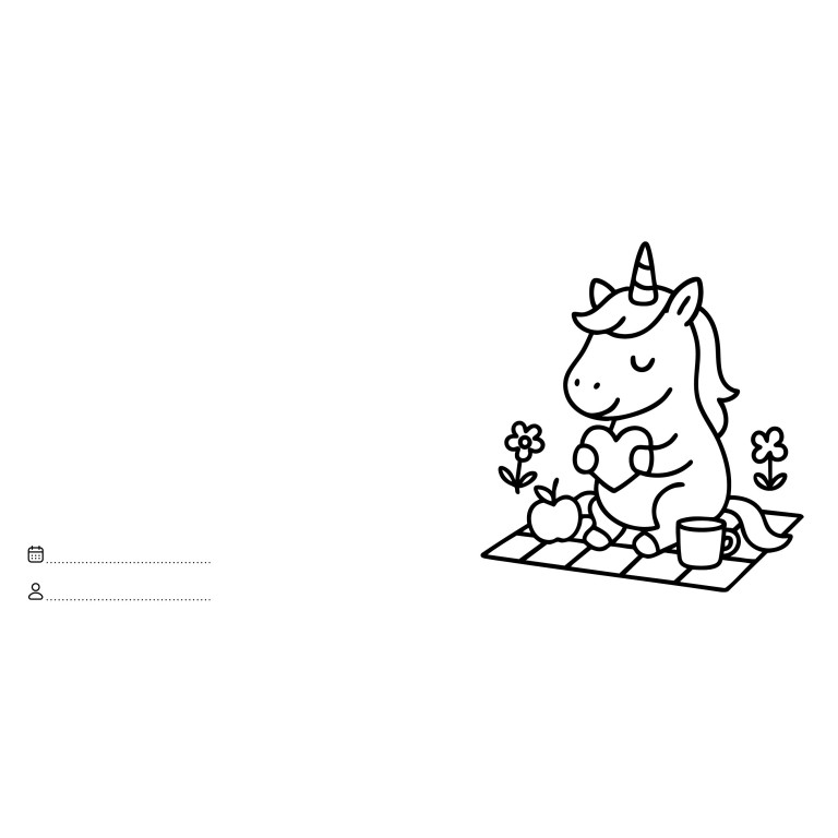 Let's colour. Unicorns